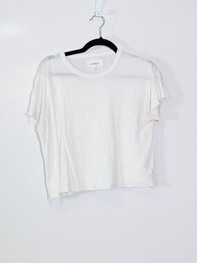 The Great Women's Cotton Crew Neck Short Sleeve Rolled Hem Tee Shirt White 0
